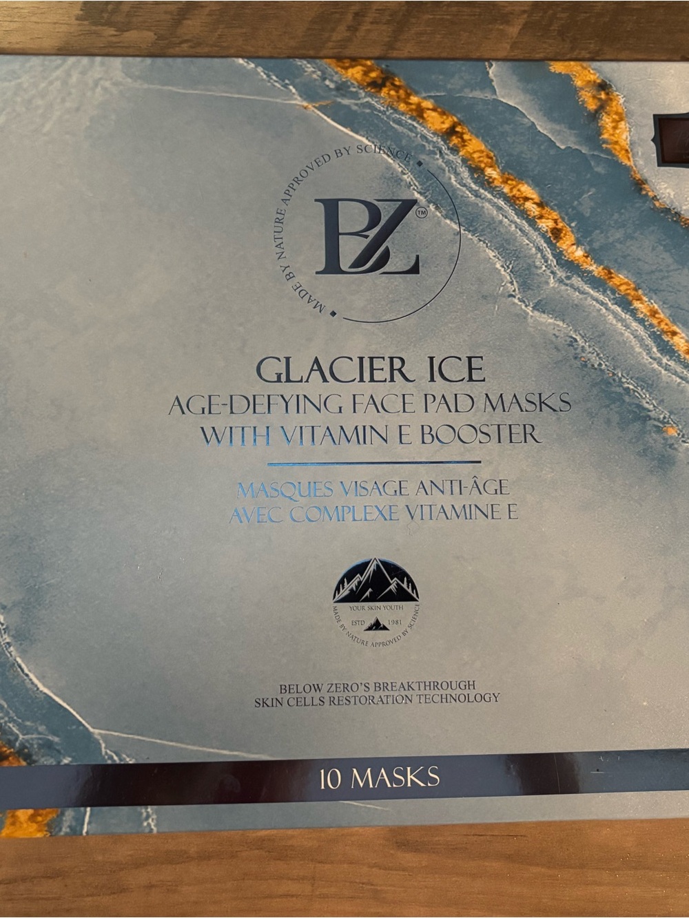Glacier Ice Age-Defying Face Pad Masks with Vitamin E Booster - Blue